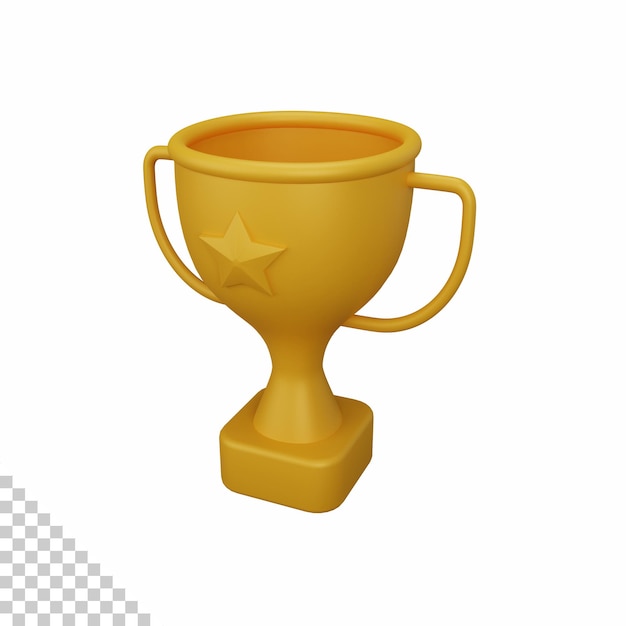 PSD 3d rendering trophy isolated useful for business company economy corporate and finance design