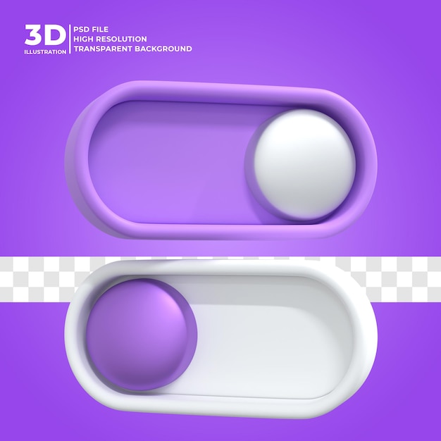 3d-rendering tuimelschakelaarpictogram premium psd