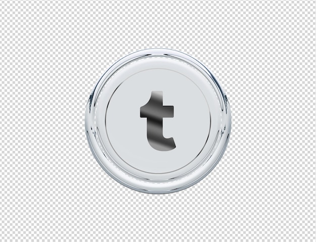 3d rendering tumblr icon silver glossy