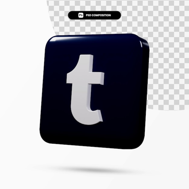 PSD 3d rendering tumblr logo application isolated