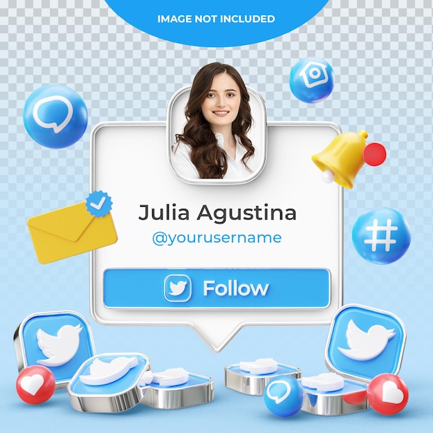 3D-рендеринг профиля Twitter