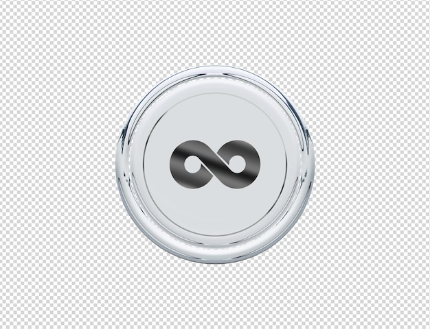 3d-rendering twoo icon zilver glanzend