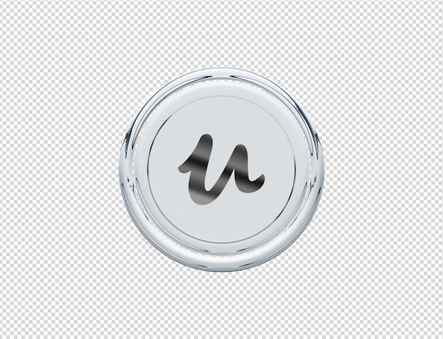 3d-rendering udemy icon zilver glanzend