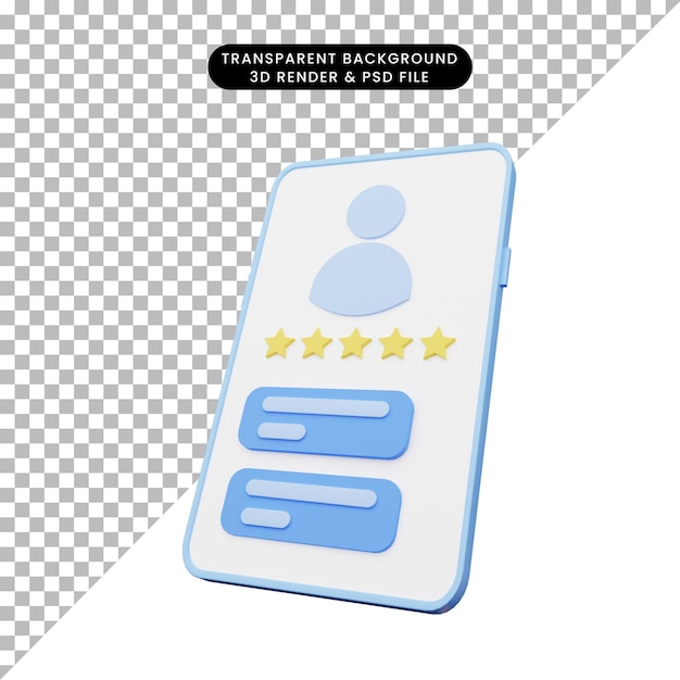 3d rendering of ui illustration on smartphone
