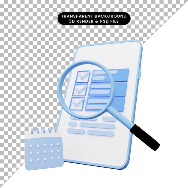 3d rendering of ui illustration on smartphone