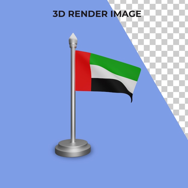 PSD 3d rendering of united arab emirates flag concept united arab emirates national day