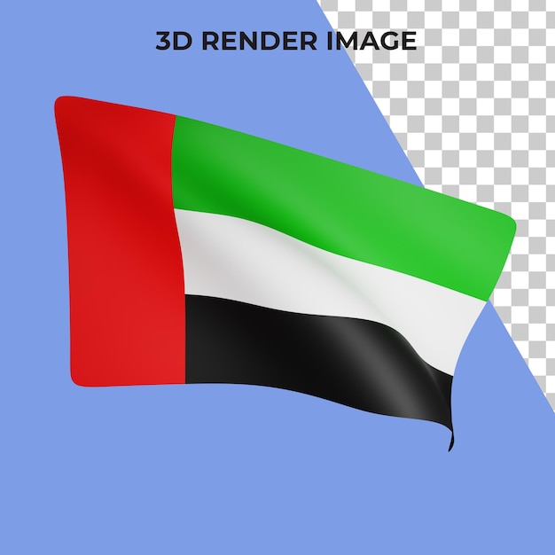 Rendering 3d del concetto di bandiera degli emirati arabi uniti giornata nazionale degli emirati arabi uniti