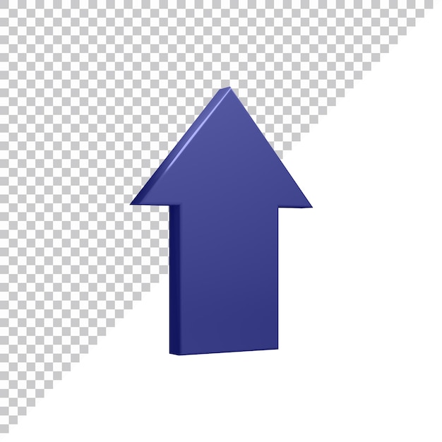 3d rendering up arrow icon violet on a transparent background