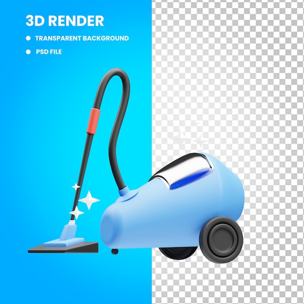 진공 청소기 아이콘 그림의 3d 렌더링