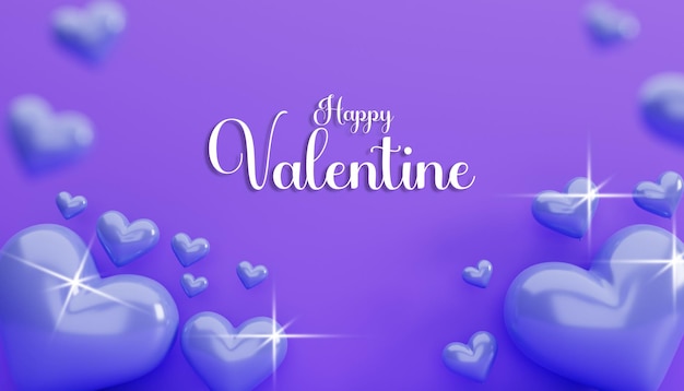 PSD 3d rendering of valentine concept background
