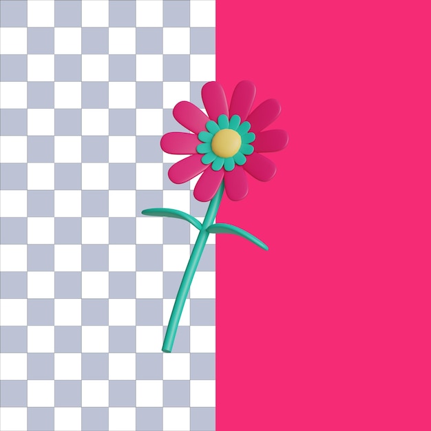 3d rendering of a valentine's day flower icon