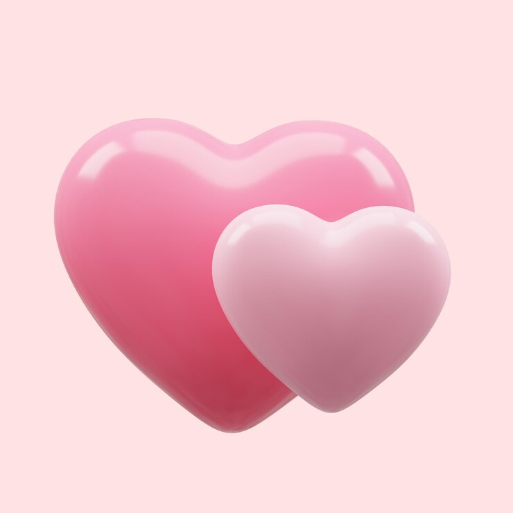 3D 렌더링 발렌타인 데이 장식 요소