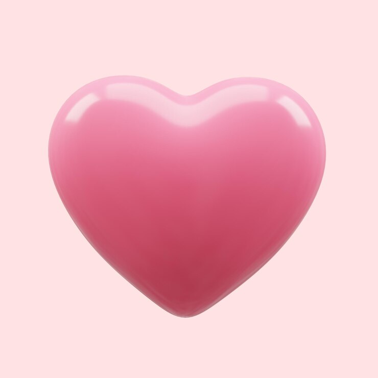3D 렌더링 발렌타인 데이 장식 요소