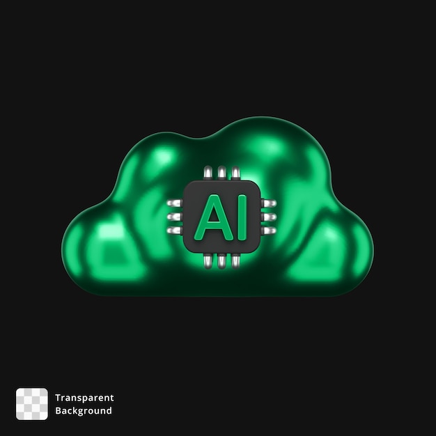 3D-rendering van AI-cloudcomputingtechnologie