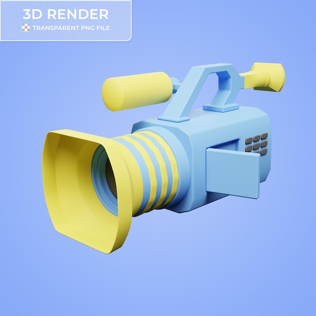 3d rendering van blauwe professionele filmcamera illustratie
