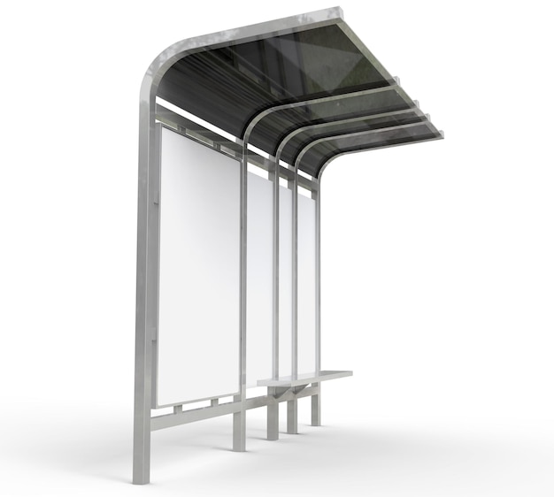 PSD 3d-rendering van busshelter