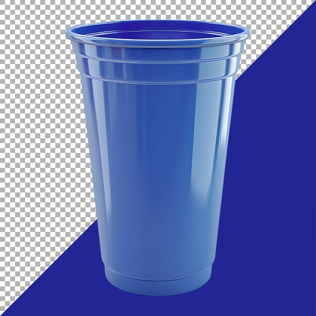 PSD 3d-rendering van een blauwe lege plastic mand op een doorzichtige achtergrond