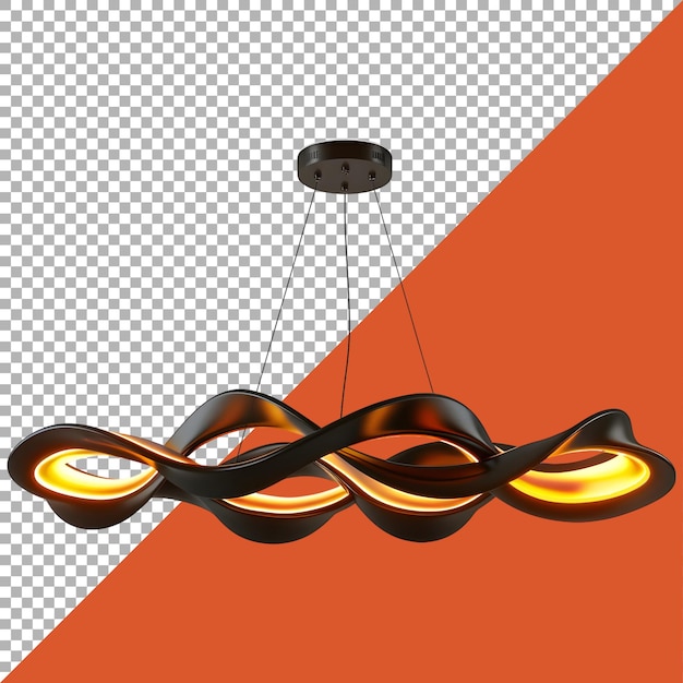 PSD 3d-rendering van een chique lichtlamp met gloeilamp op een doorzichtige achtergrond