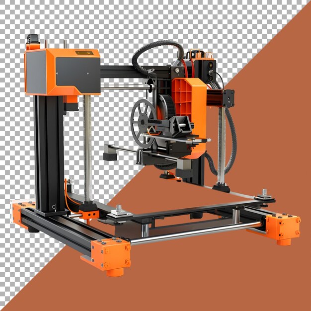 PSD 3d-rendering van een nieuwste drukmachine op een doorzichtige achtergrond