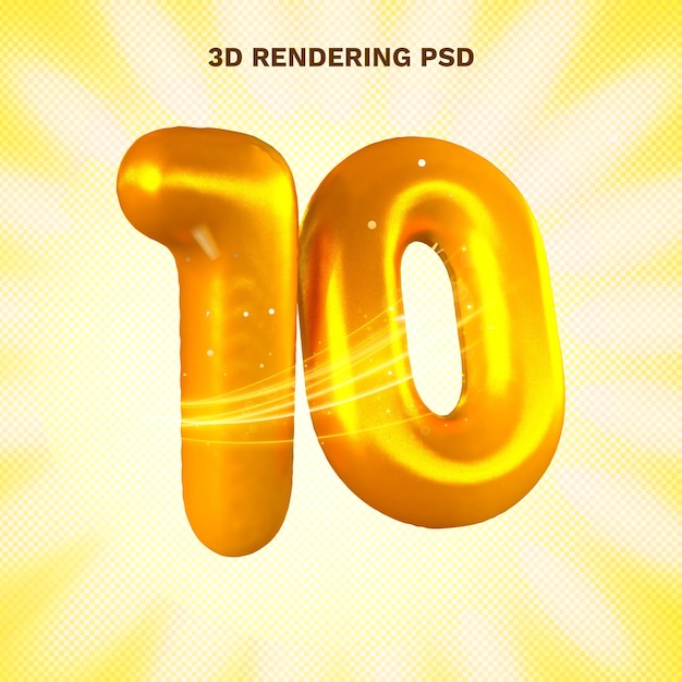 PSD 3d-rendering van gouden bubbels