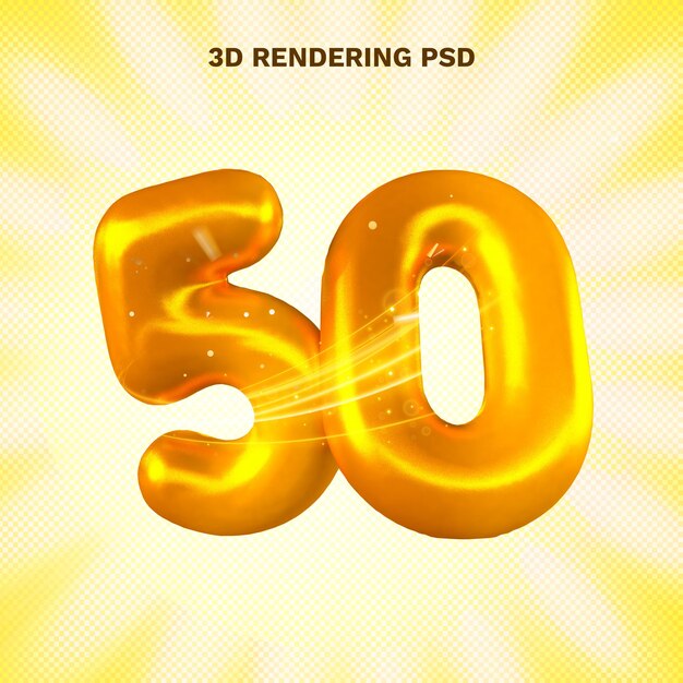 PSD 3d-rendering van gouden bubbels