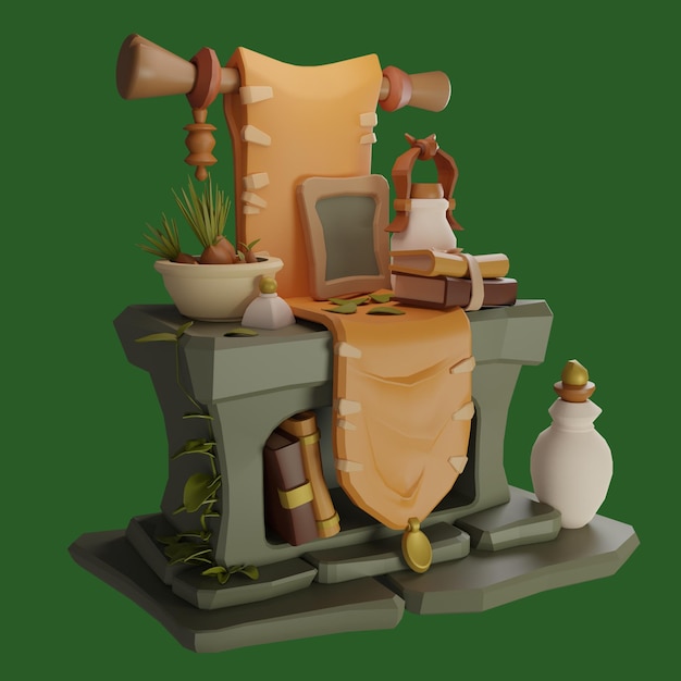 3D-rendering van het spelasset
