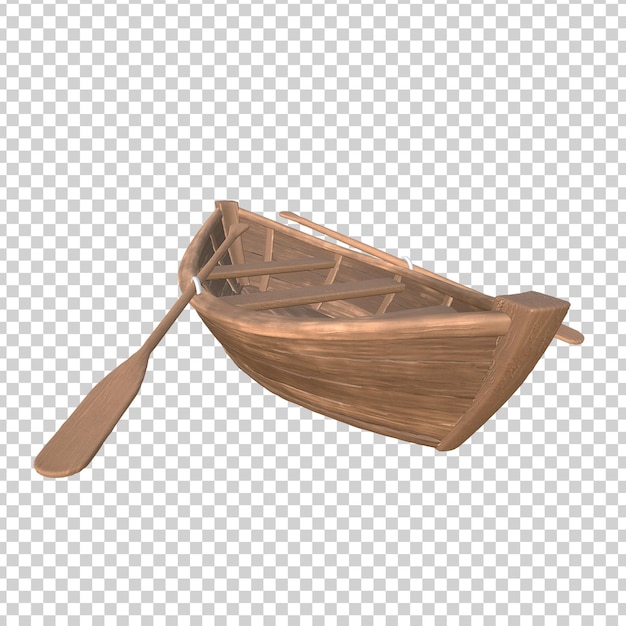 PSD 3d rendering van houten boot