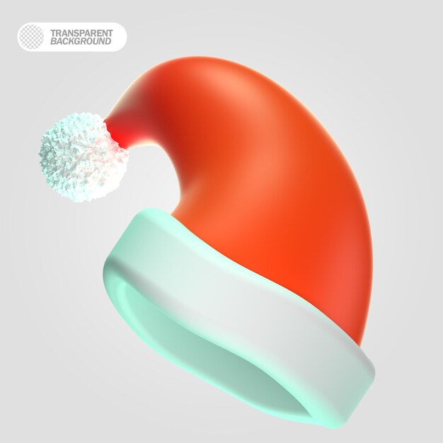 PSD 3d-rendering van kerstmis santa hat simple model