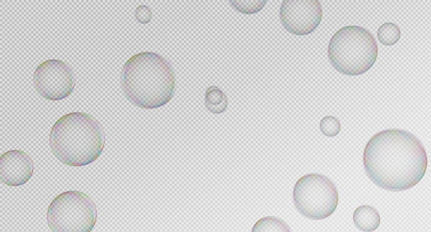 PSD 3d-rendering van zeepbellen geïsoleerd met transparante