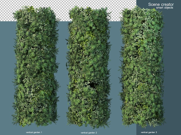 さまざまな種類の草地を3Dレンダリング