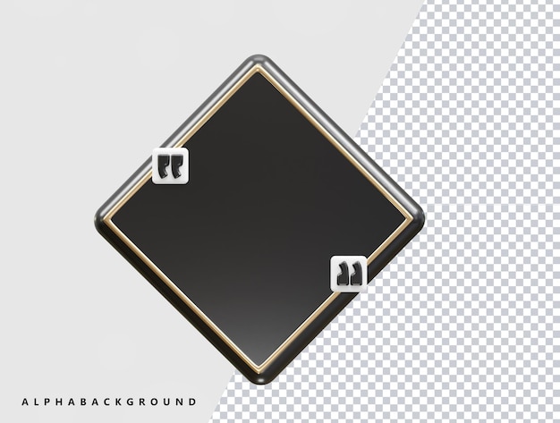 3d rendering vector quote box mockup 3d illustration vector element