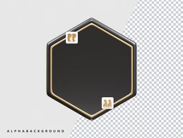 3d rendering vector quote box mockup 3d illustration vector element