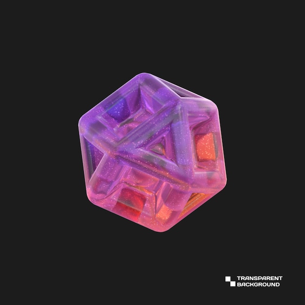 3D Rendering Verloop Glas Abstract Geometrisch Object