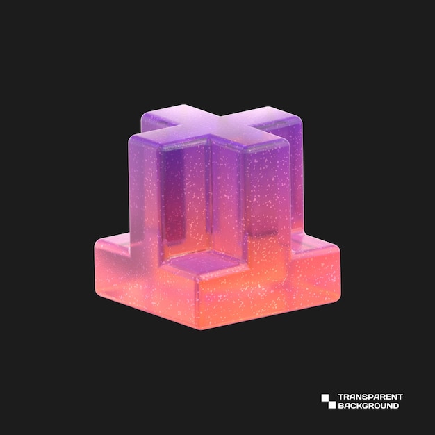 3D Rendering Verloop Glas Abstract Geometrisch Object