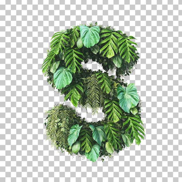 3d rendering of vertical garden alphabet (Letter S)