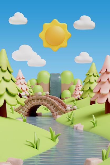 3D-рендеринг вертикального ландшафта