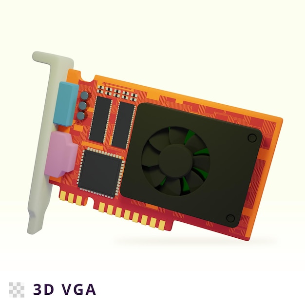 PSD 3d-rendering vga-illustratie