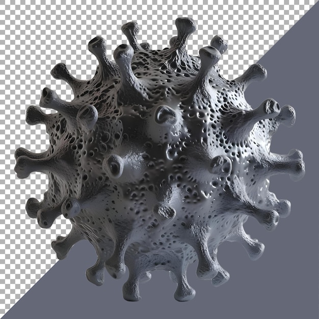 3d rendering of a virus on transparent background ai generated