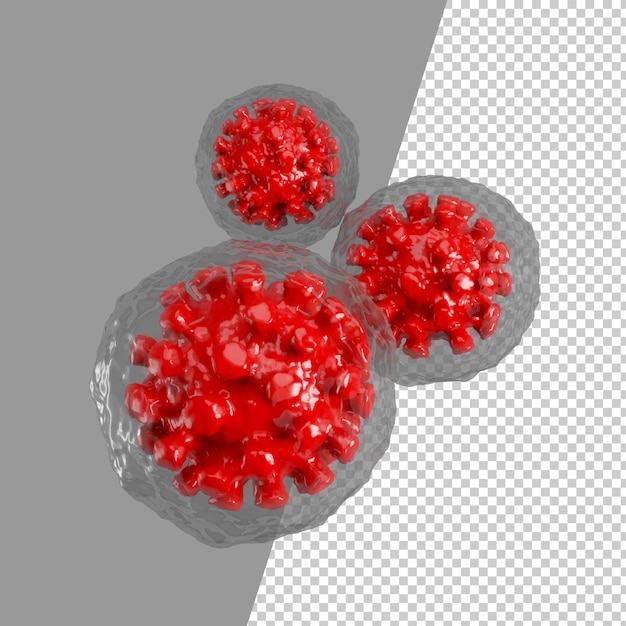 PSD rendering 3d del virus