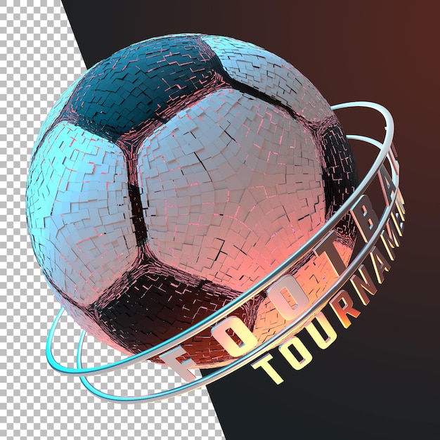 PSD 3d-rendering voetbal voetbaltoernooi grafisch