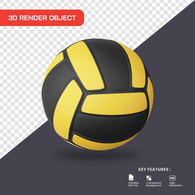 PSD 3d rendering icona di pallavolo