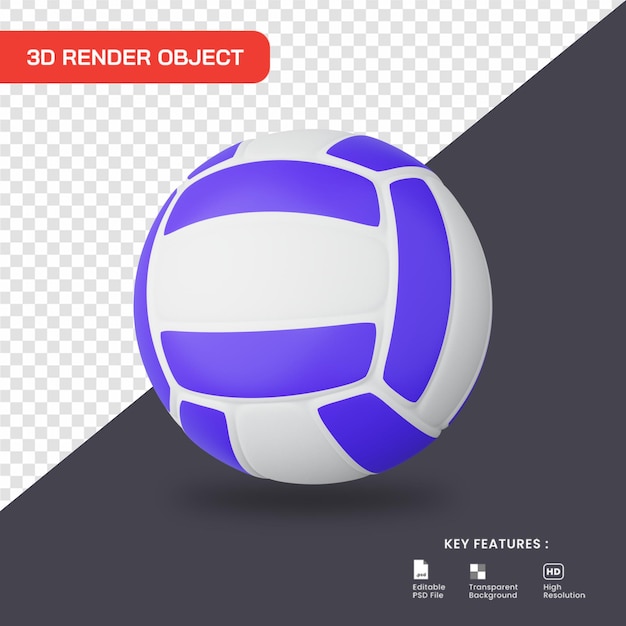 3D 渲染的排球图标