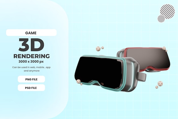 3d rendering vr game icon object premium psd