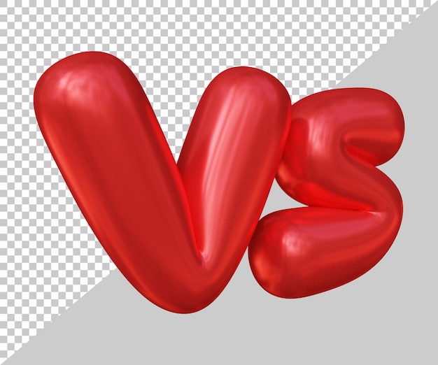 3d rendering of vs text with modern style