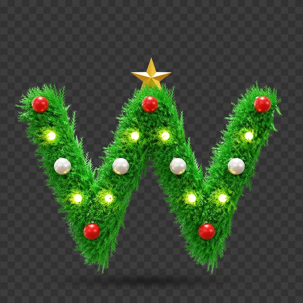 3d-rendering w letter kerst teksteffect