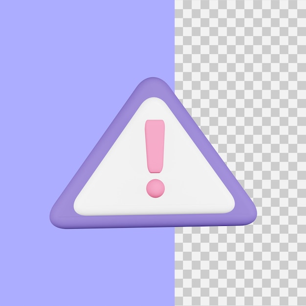 PSD 3d rendering warning icon