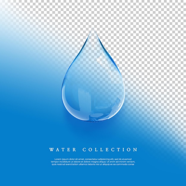 PSD 3d rendering  water bubble  collection  on the transparent  background
