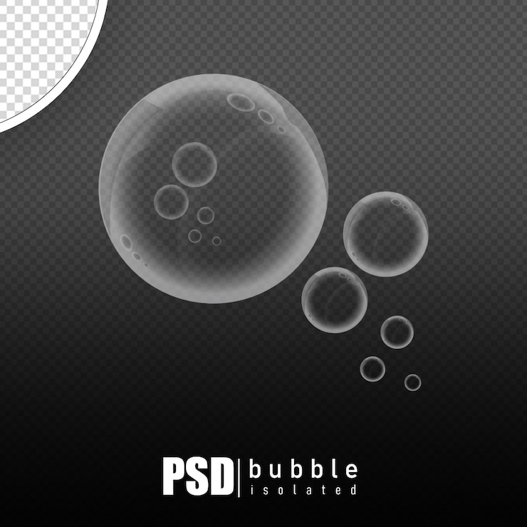 PSD 투명한 배경에 3d 렌더링 물 거품 수집