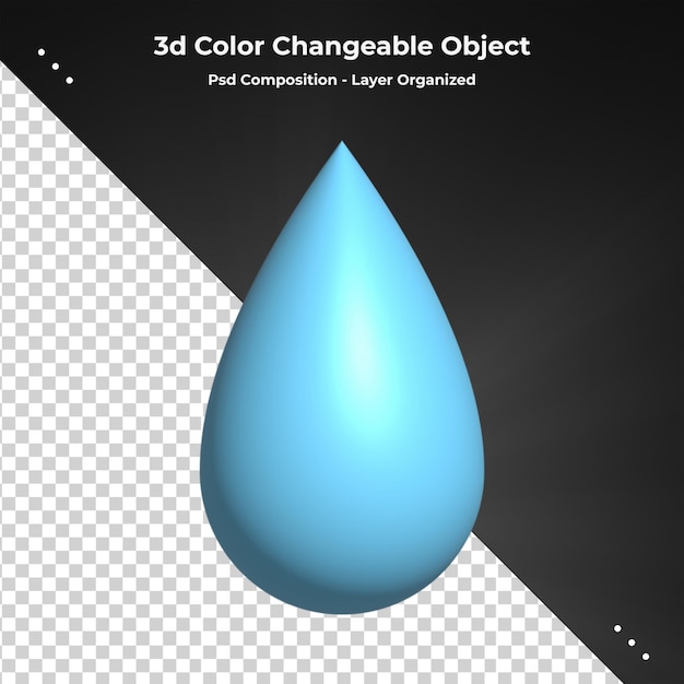 PSD psd 構成の 3 d レンダリング水滴 3 d 要素