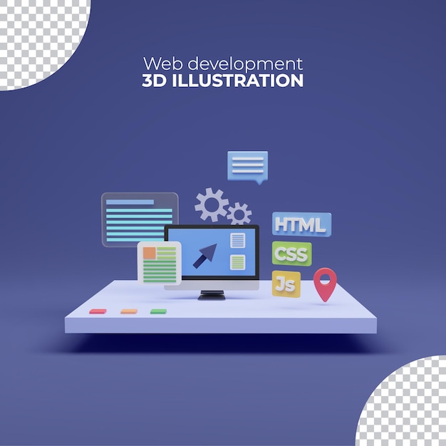 PSD 3d rendering web postdevelopment software website programming and coding